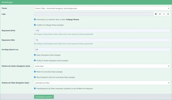Screenshot Addon-Einstellungen